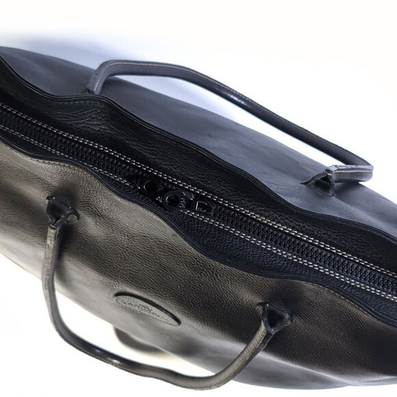 Terrida Tangaroa Black Leather Weekender Travel Tote Bag - Picture 9 of 13